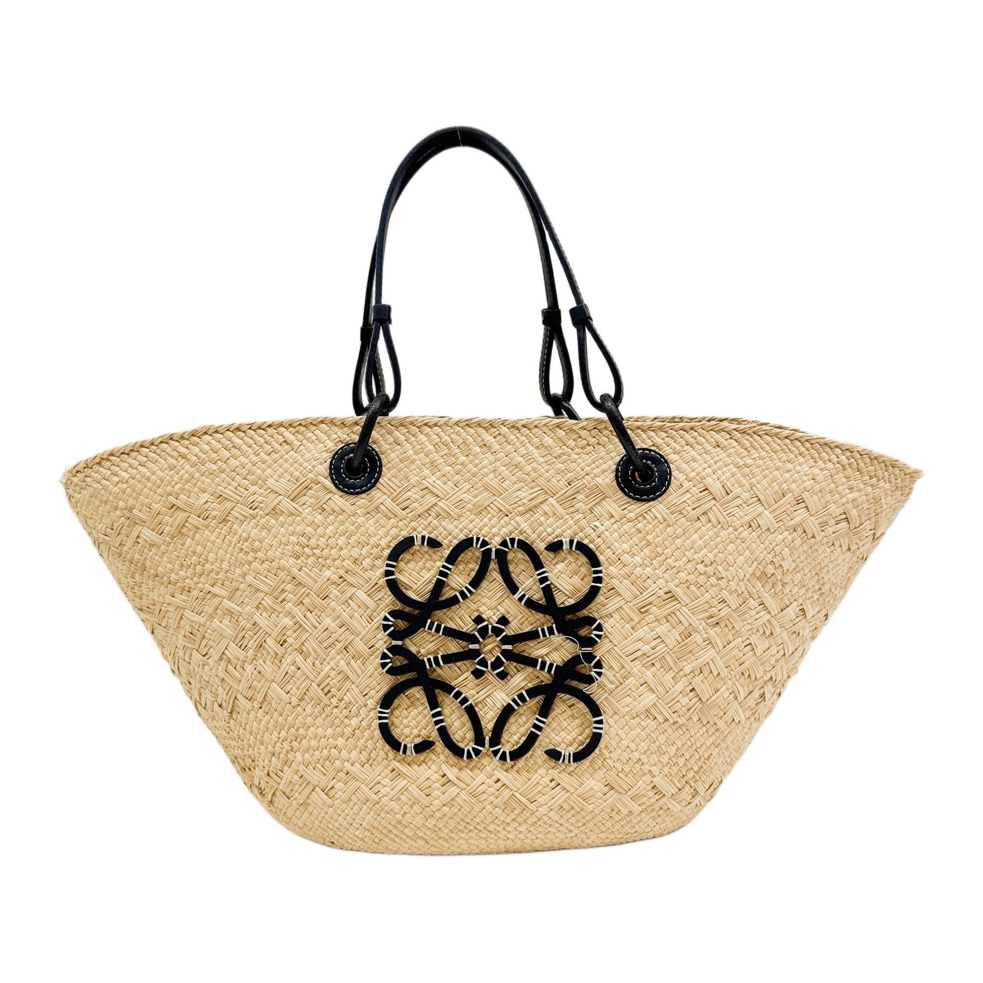 Anagram Beige Straw Basket Bag