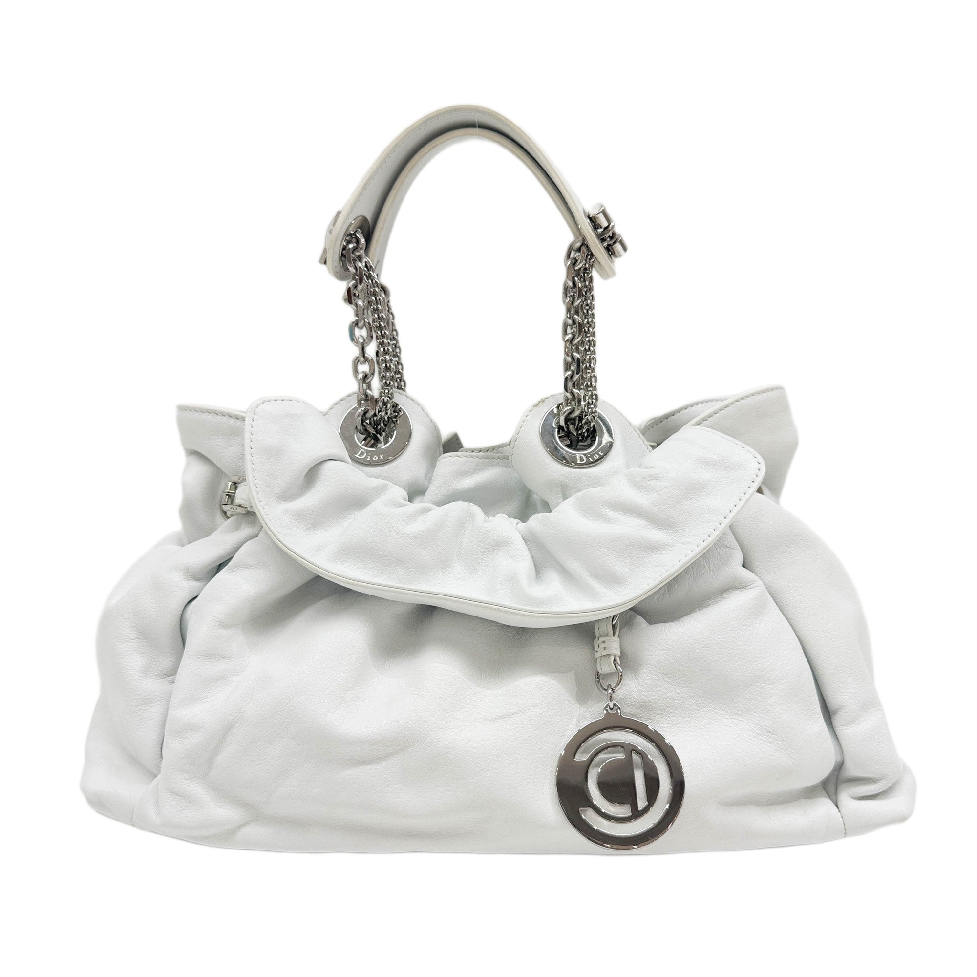 Le Trente White Leather Hand Bag