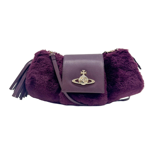 Purple Fur Shoulder Bag