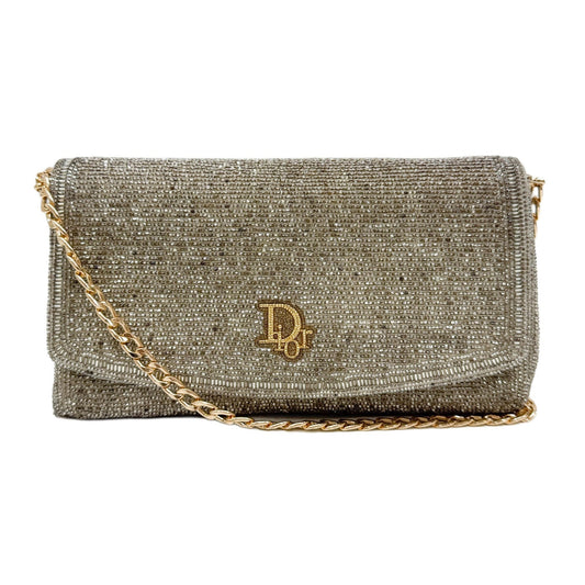 Silver Beaded Chain Shoulder Bag
