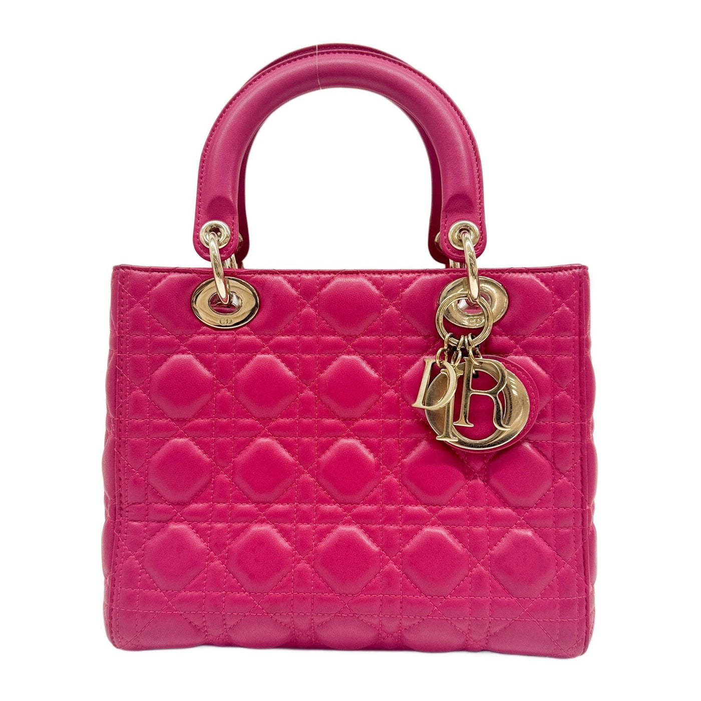 Medium Lady Dior Pink Cannage Leather Two Way