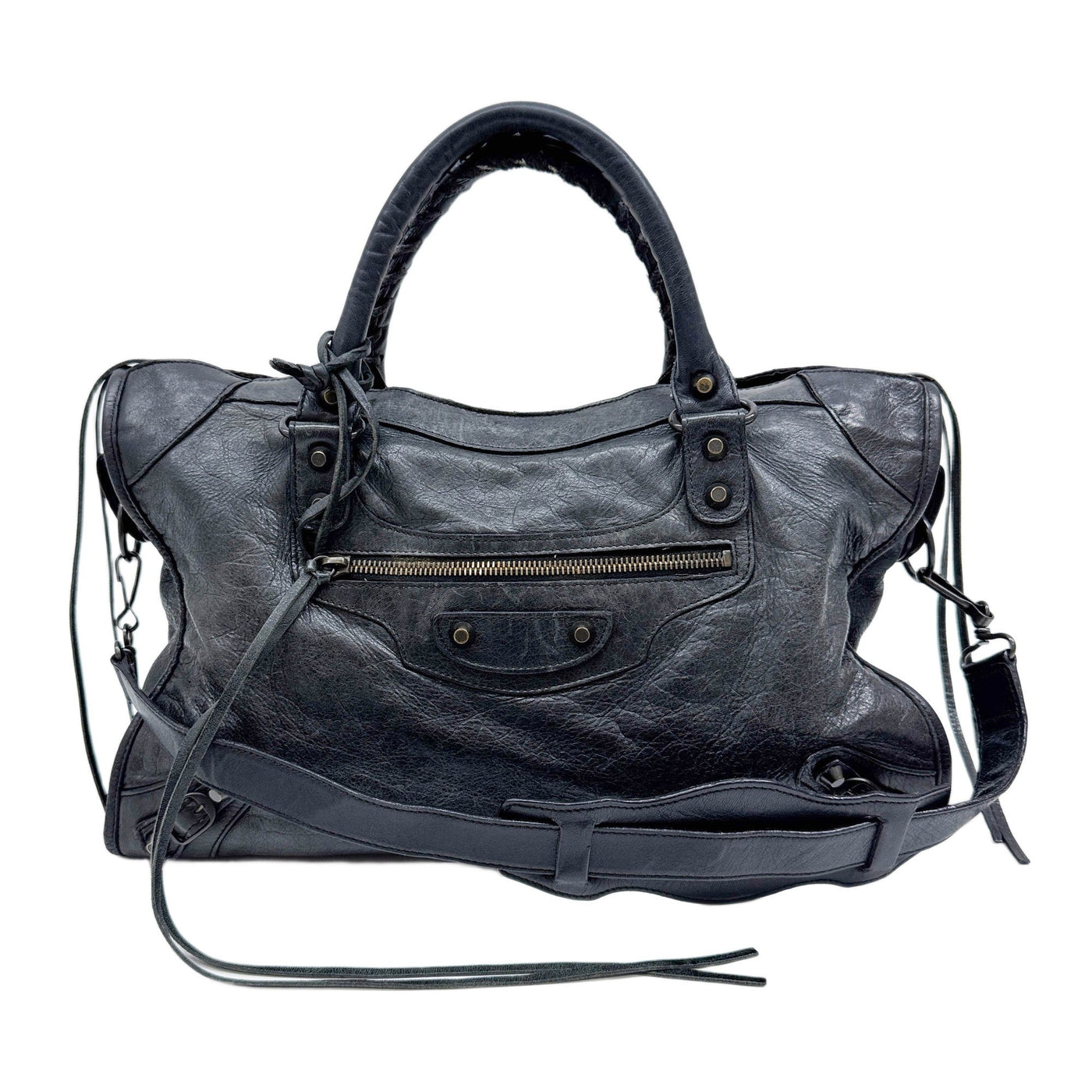 The City Off Black Leather Two Way Bag