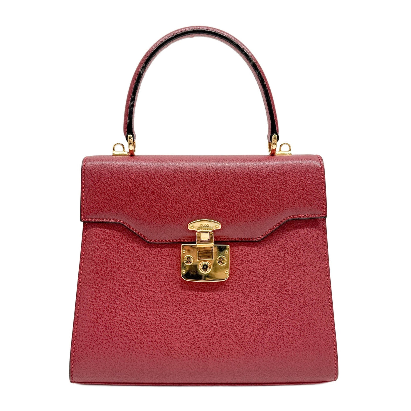 Lady Lock Red Leather Two Way Bag
