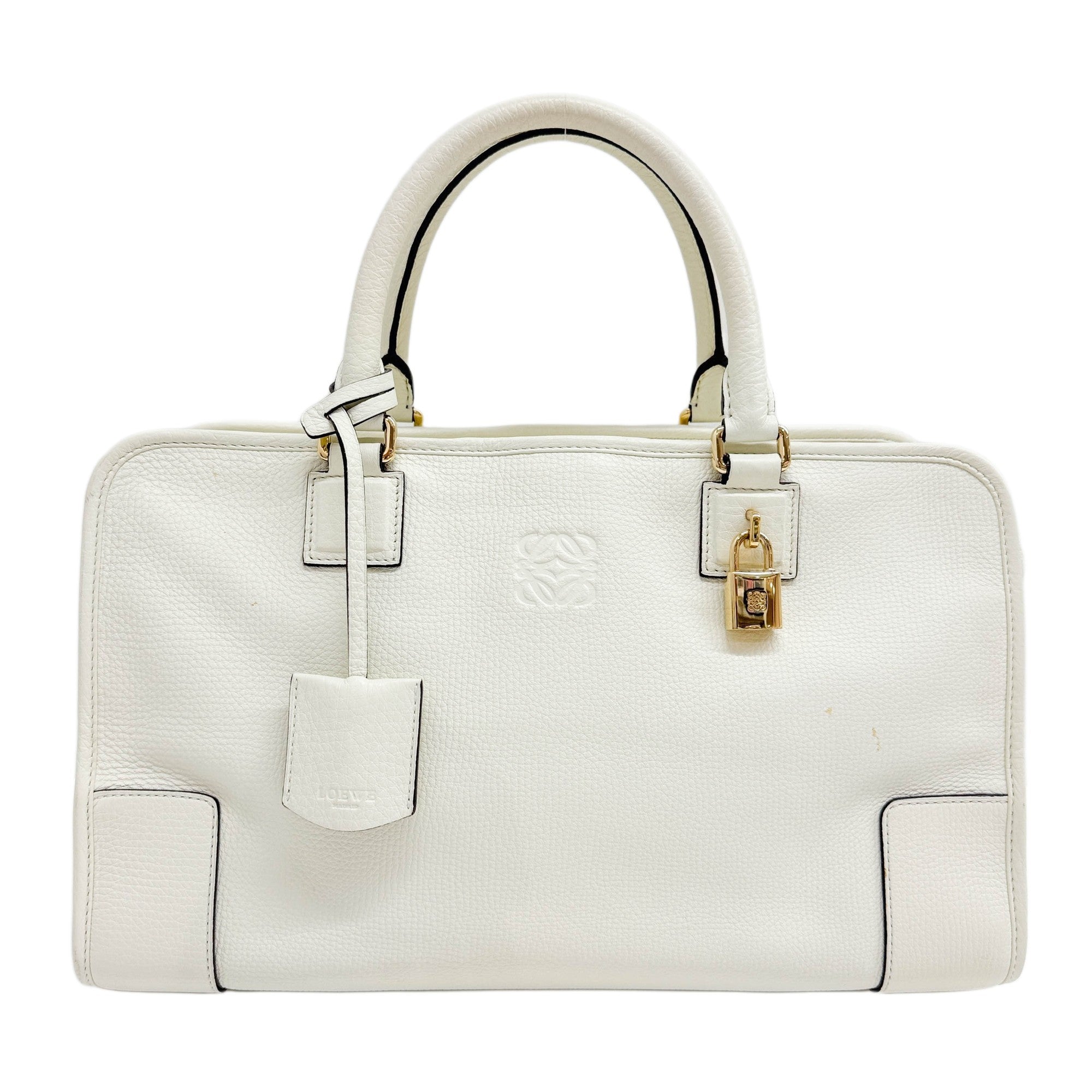 Amazona Off-White Leather Hand Bag