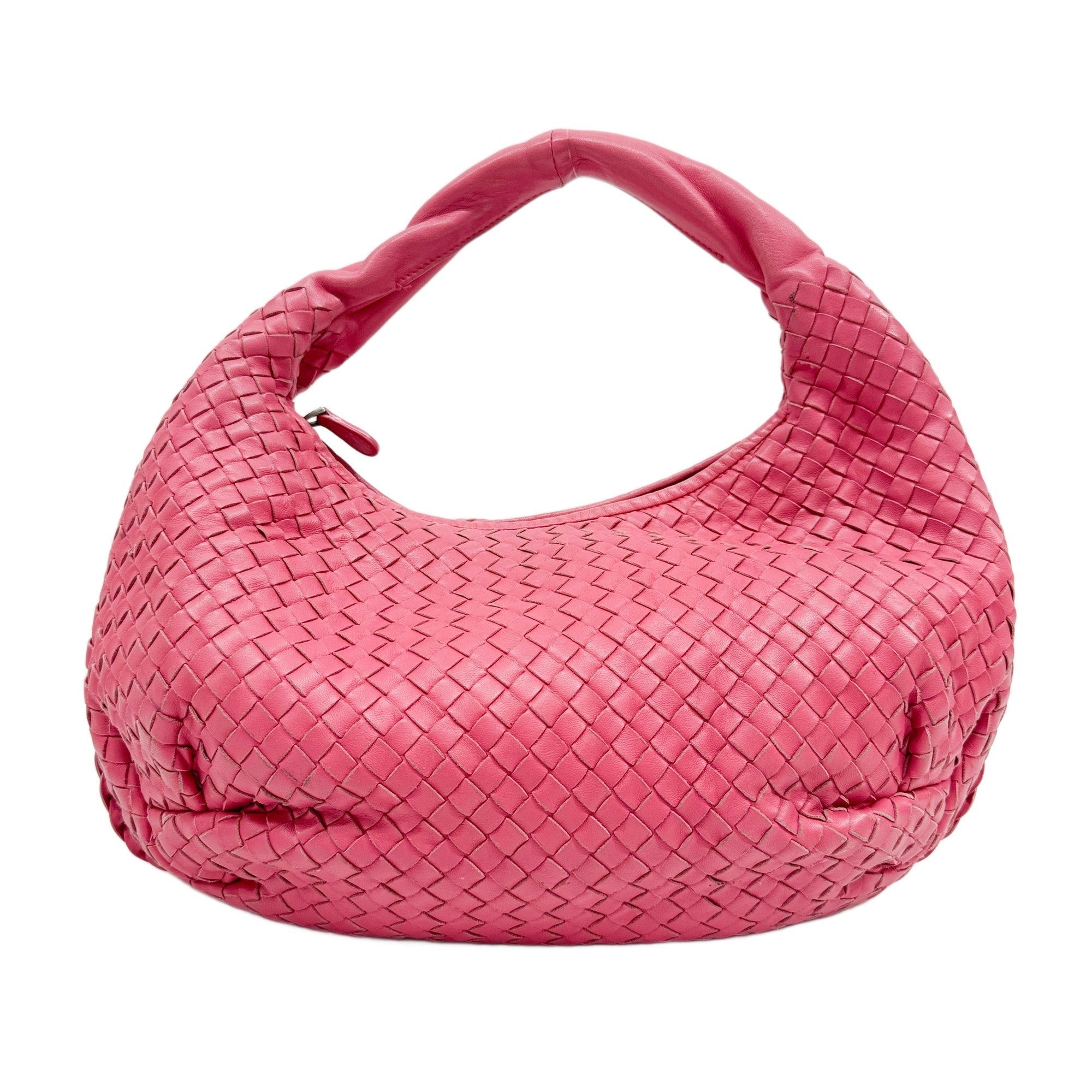 Veneta Intrecciato Pink Leather Shoulder Bag