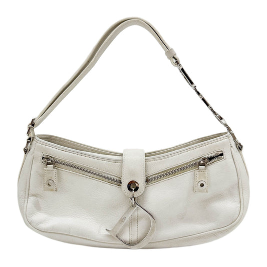 Street Chic White Leather Shoulder Bag