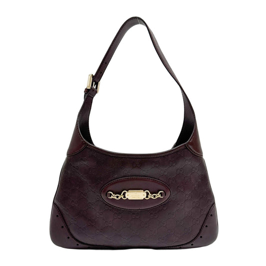Guccissima Punch Hobo Brown Monogram Leather Shoulder Bag