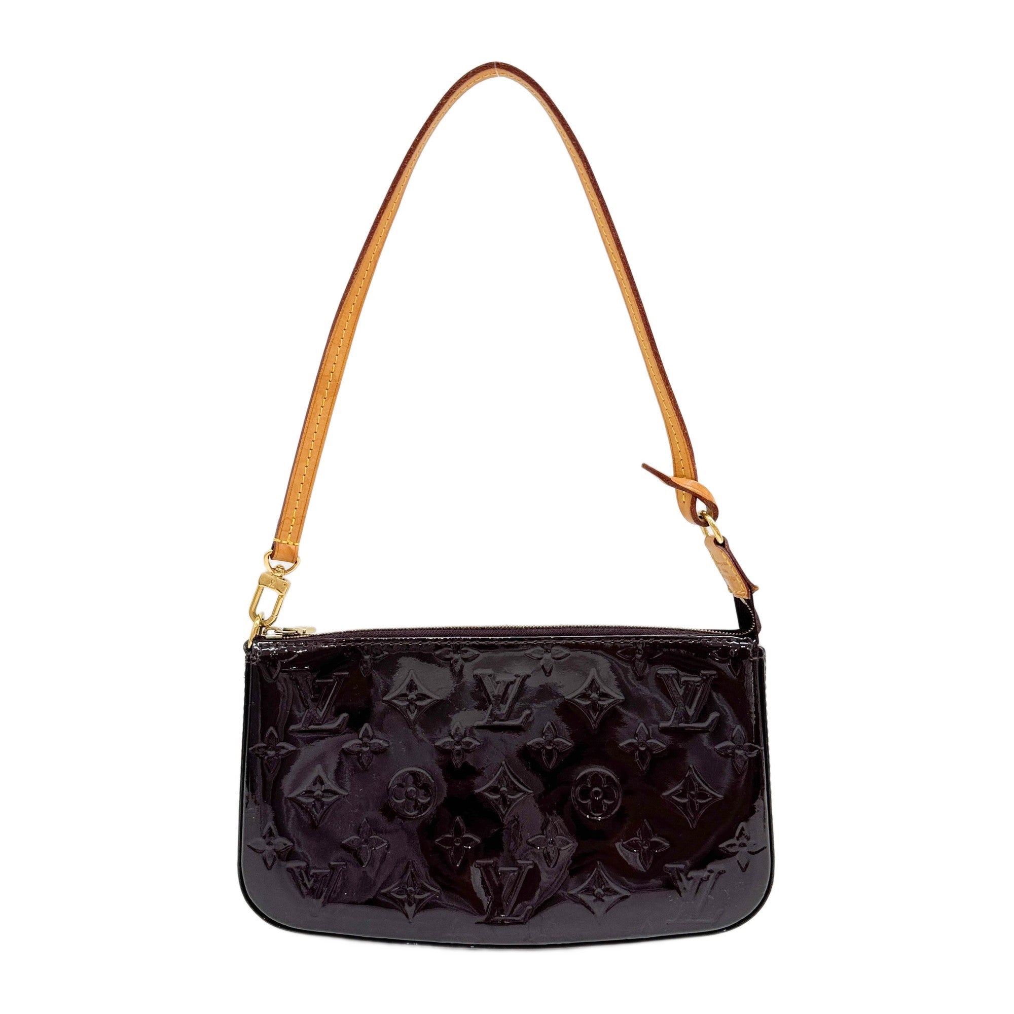 Rosewood Brown Monogram Leather Shoulder Pochette