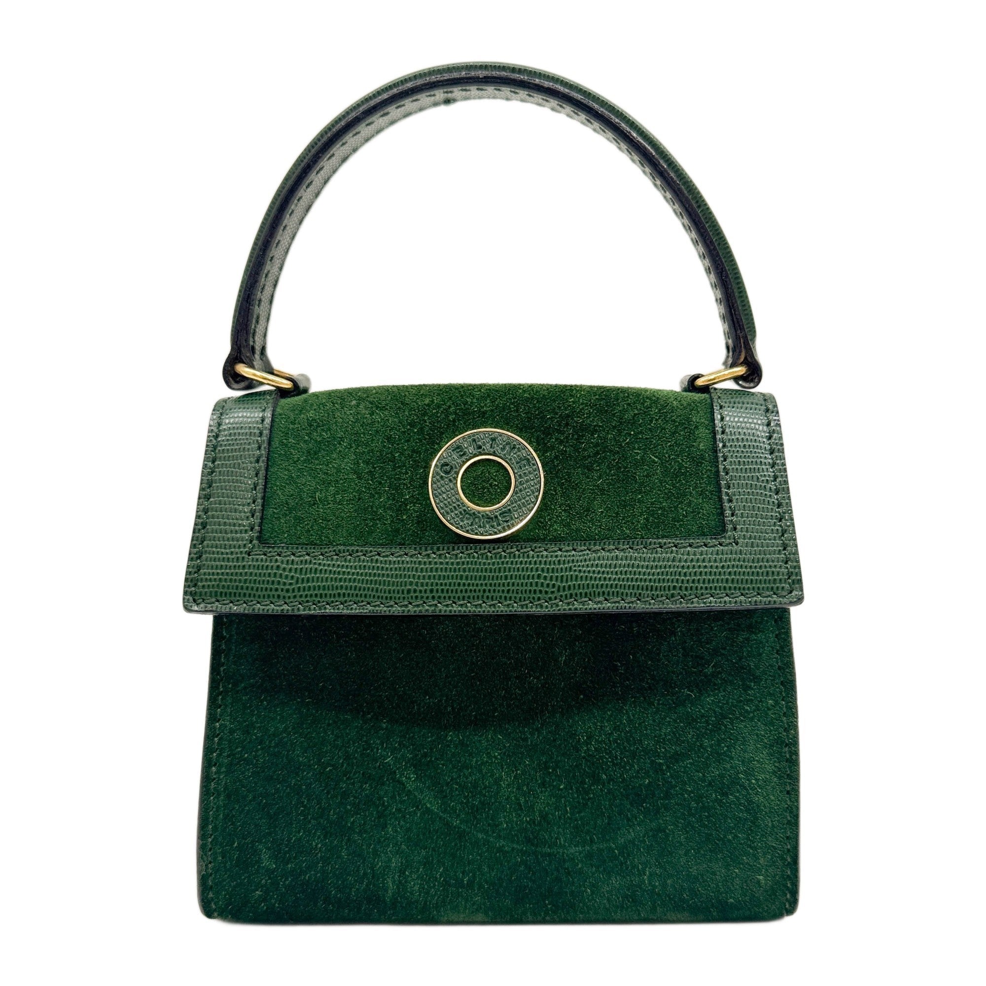 Mini Dark Green Suede Two Way Bag