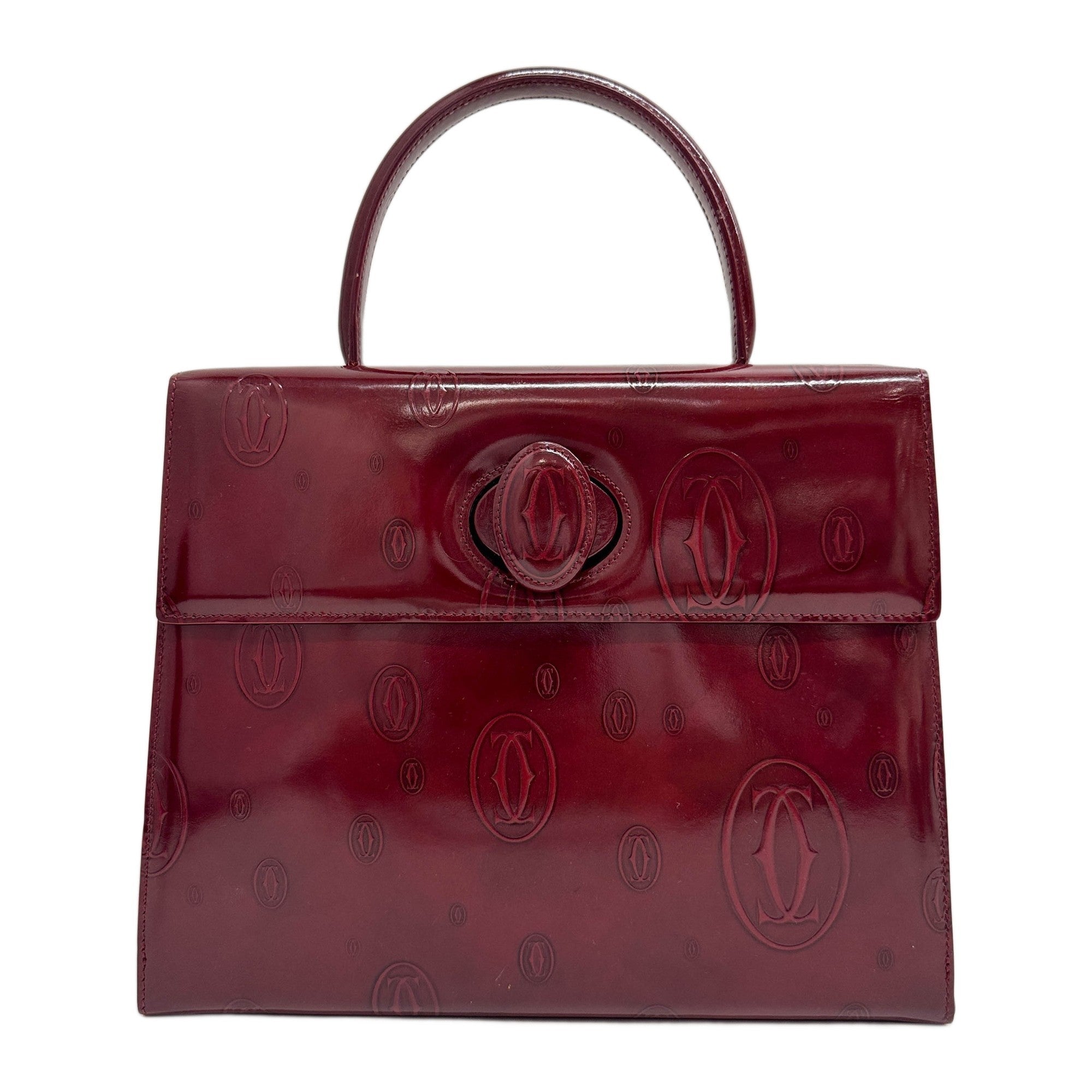 Happy Birthday Burgundy Red Patent Leather Hand Bag