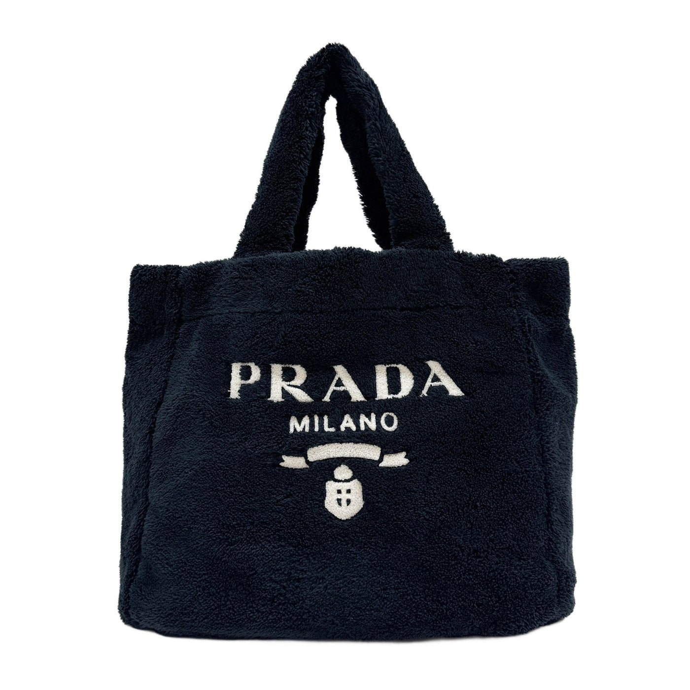 Terry Black Cloth Tote Bag