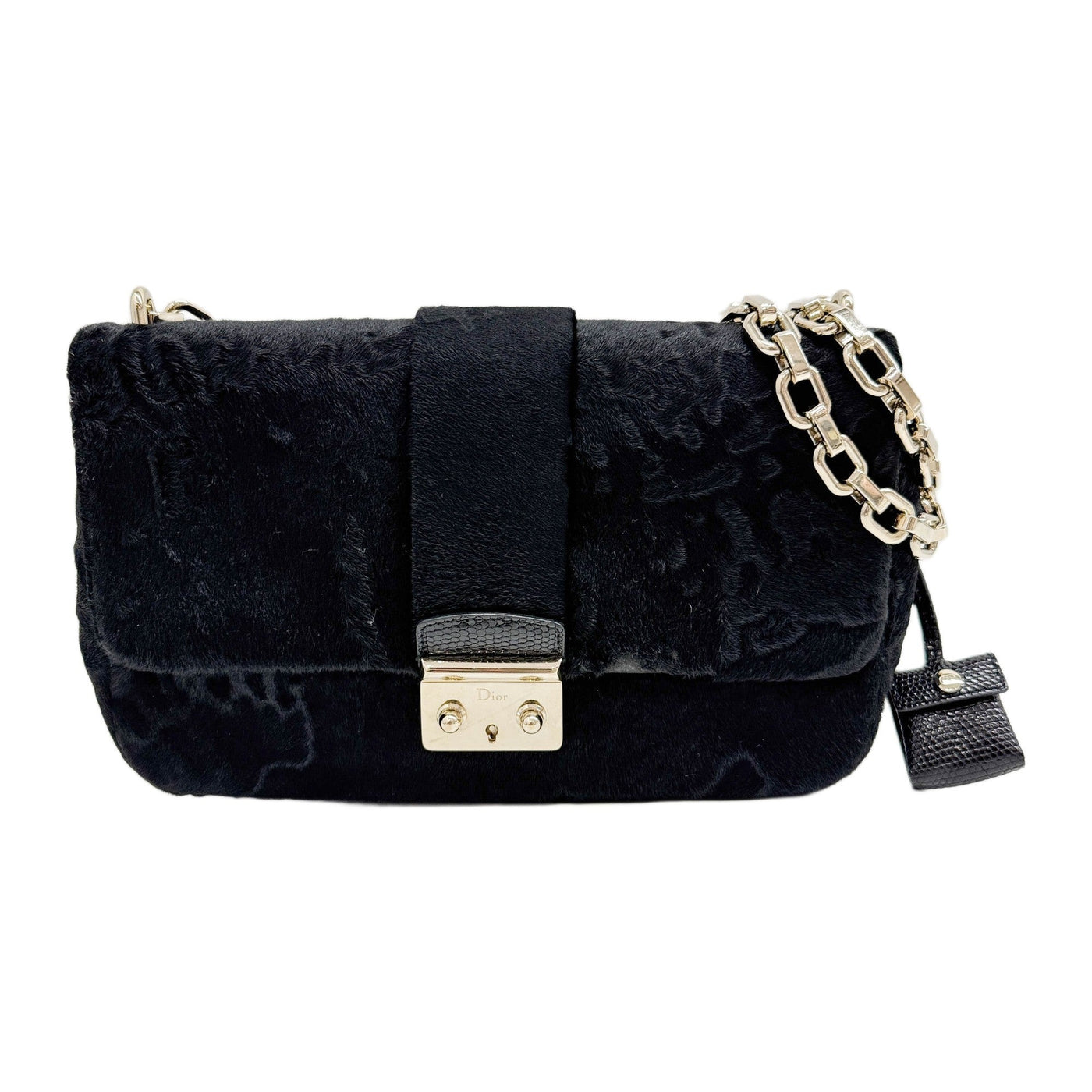 Miss Dior Promenade Flap Black Pony Hair Shoulder Bag