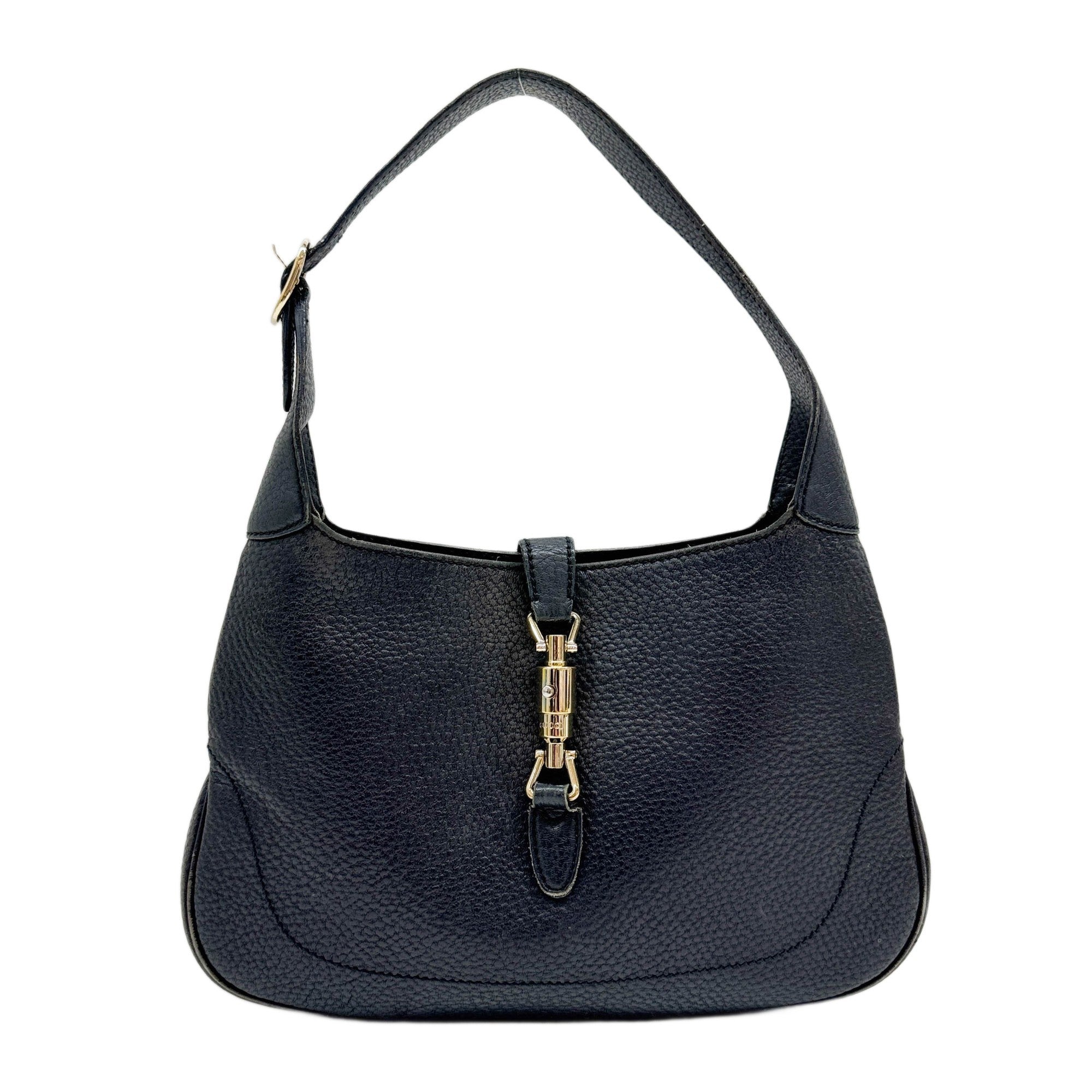 Jackie Off-Black Leather Shoulder Bag