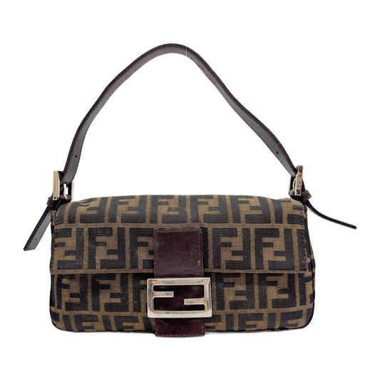 Baguette Brown Zucca Canvas Shoulder Bag