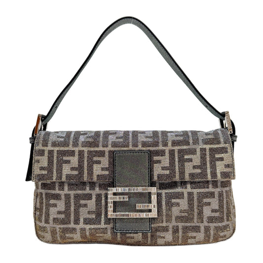 Baguette Iridescent Silver and Gold Glitter Shoulder Bag