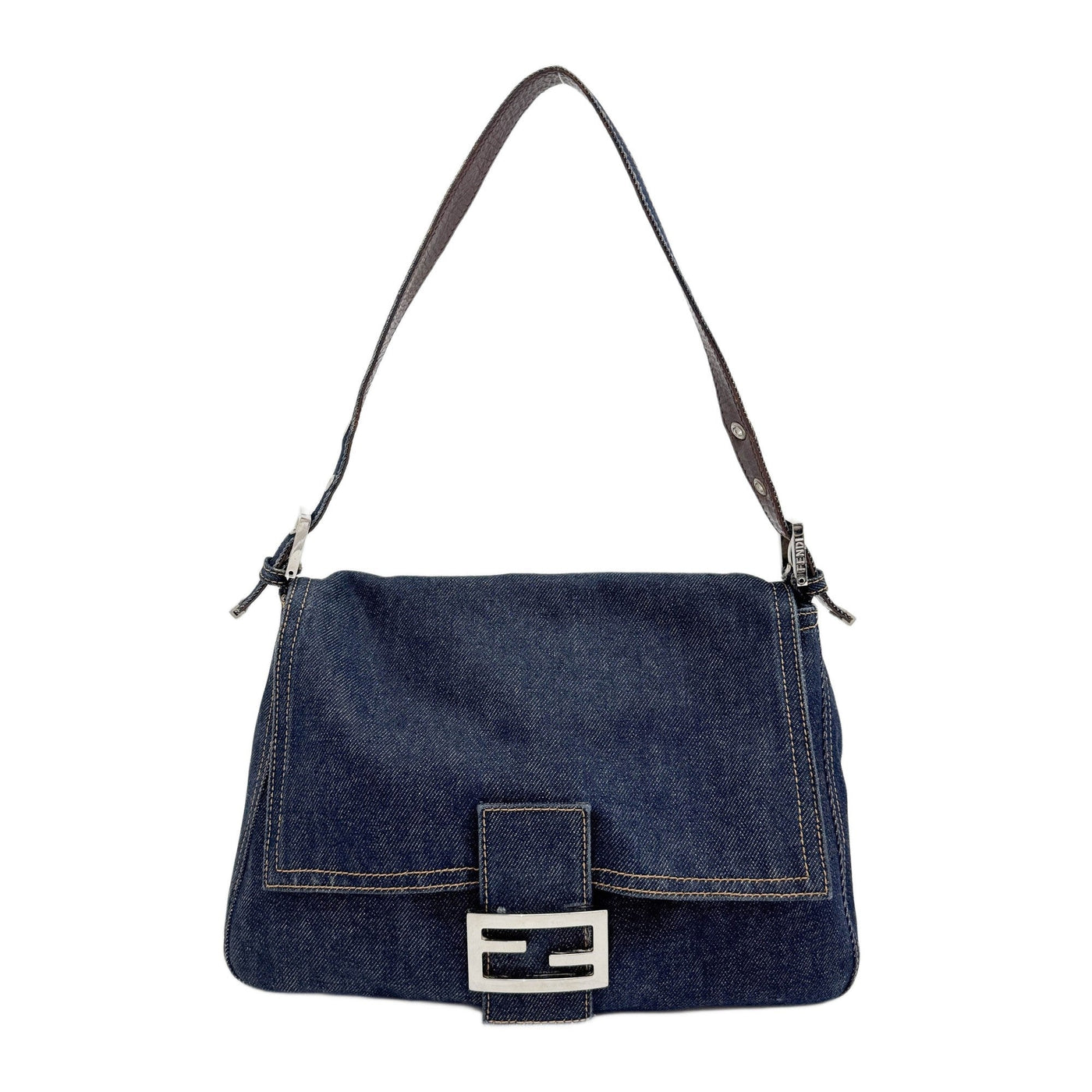 Mamma Baguette Dark Blue Denim Shoulder Bag