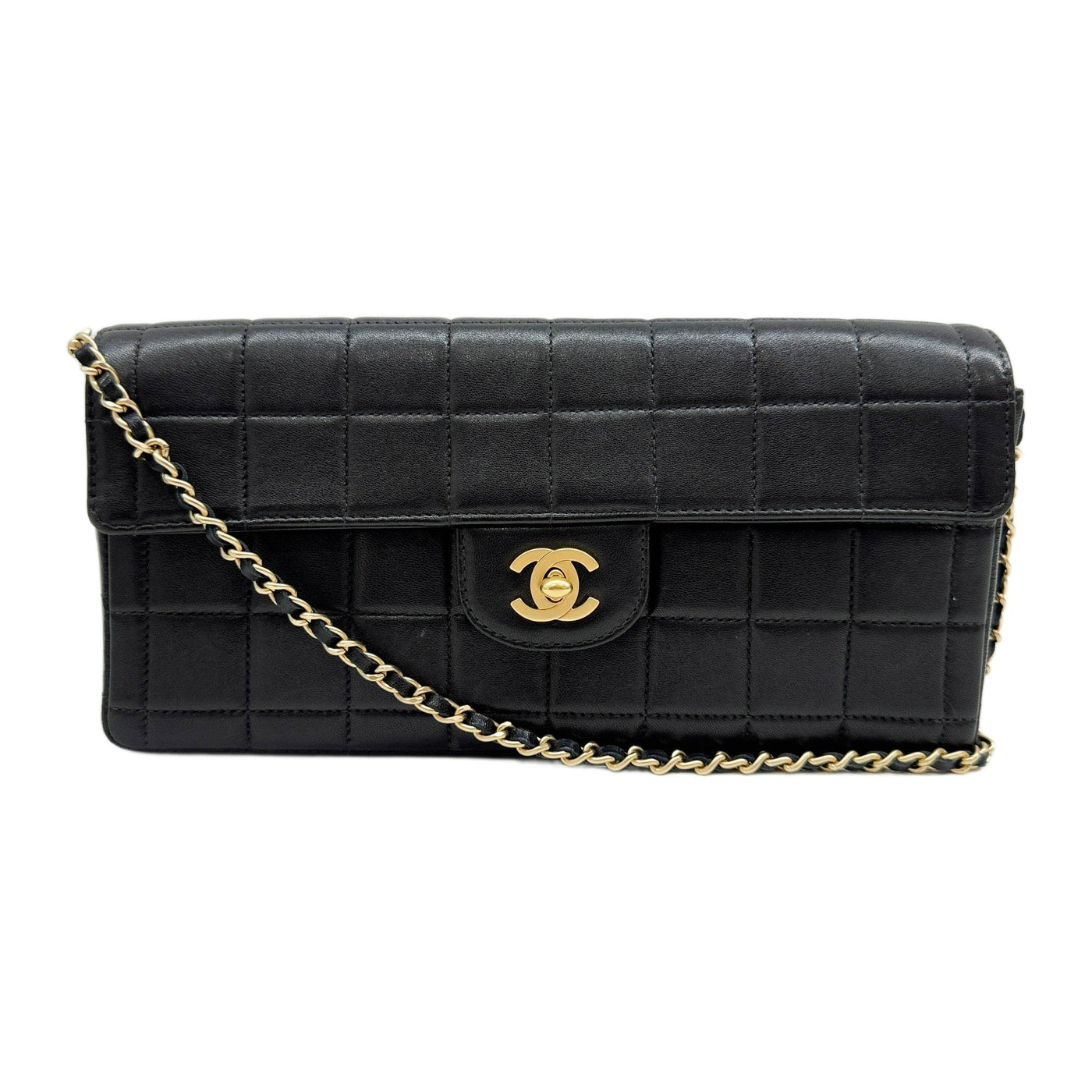 2002-2003 Rectagle Flap Quilted Black Leather Shoulder Bag