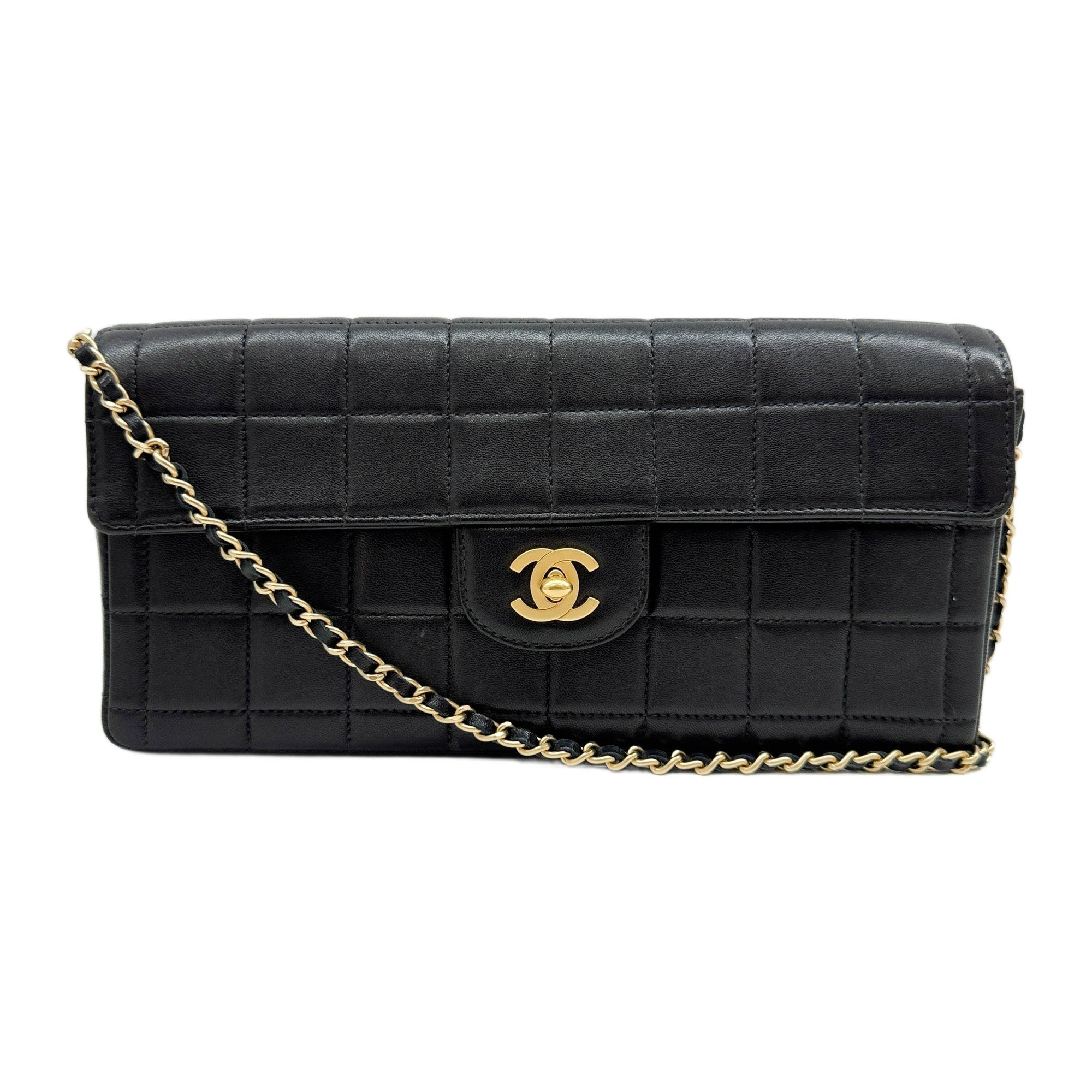 2002-2003 Rectagle Flap Quilted Black Leather Shoulder Bag