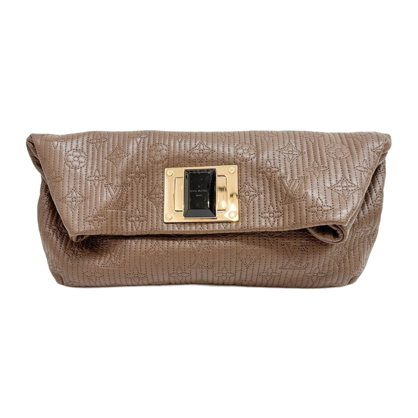 Altair Brown Monogram Leather Clutch Bag