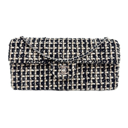 East West Flap 2002-2003 Black & White Tweed Shoulder Bag