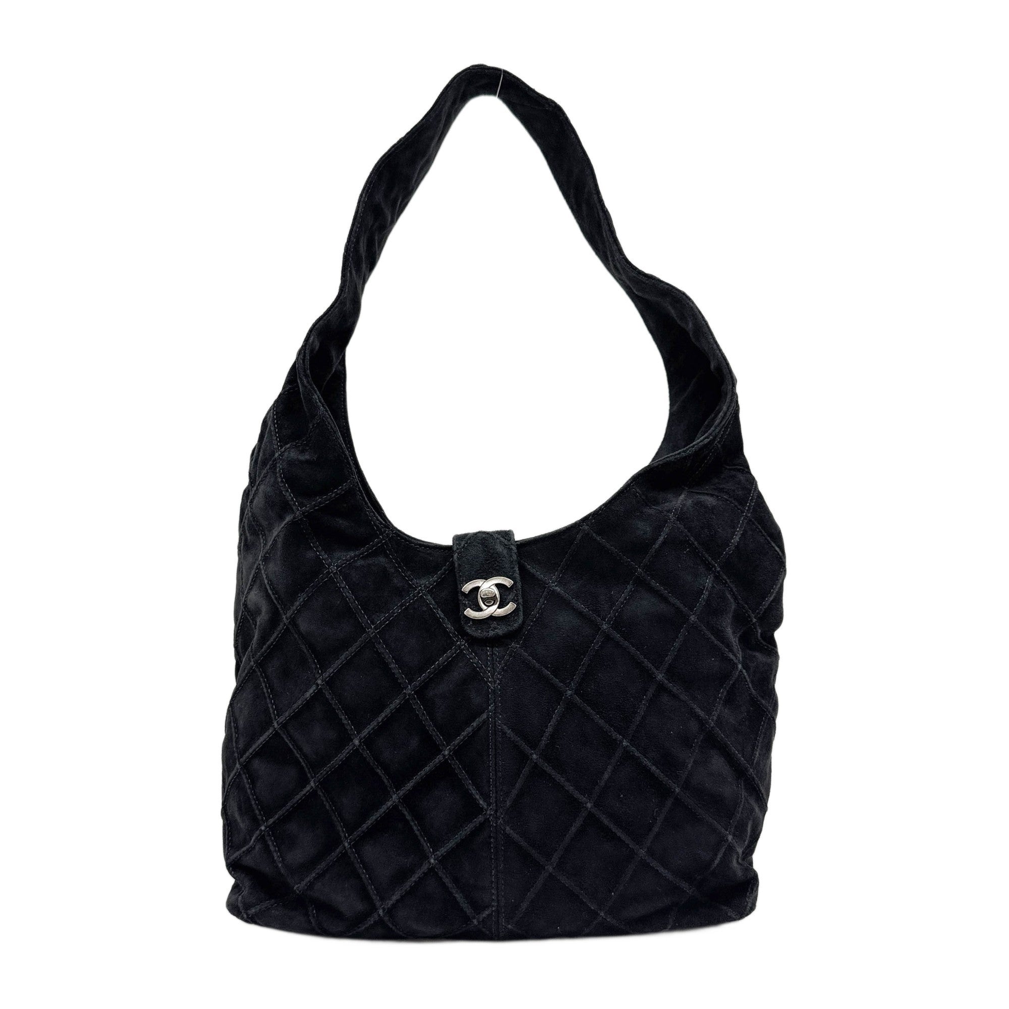 2000-2002 Matelasse Black Suede Hobo Bag