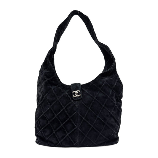 2000-2002 Matelasse Black Suede Hobo Bag