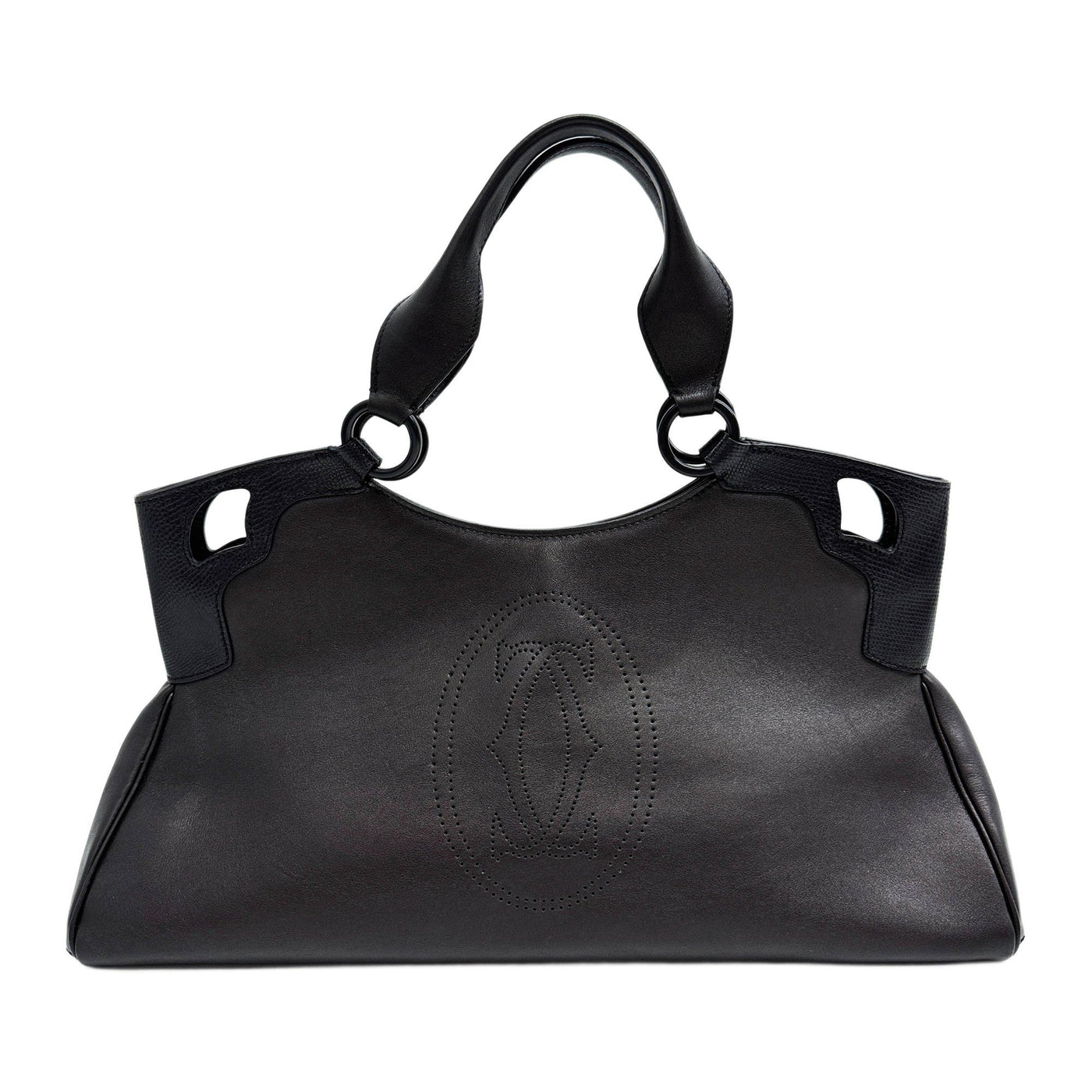 Marcello Black Calfskin Leather Handle Bag