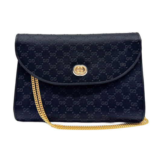 GG Black Canvas Chain Shoulder Bag