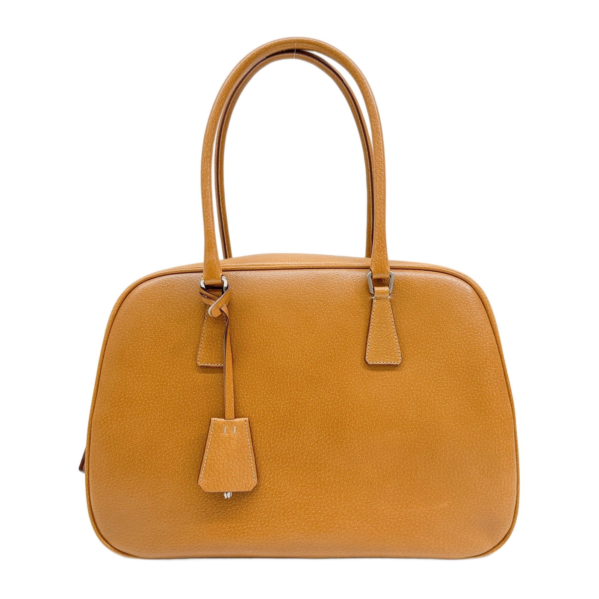 Bowler Camel Brown Leather Hand Bag