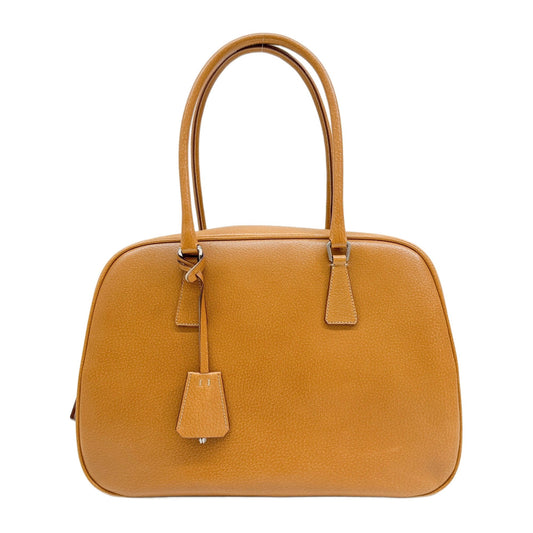Bowler Camel Brown Leather Hand Bag