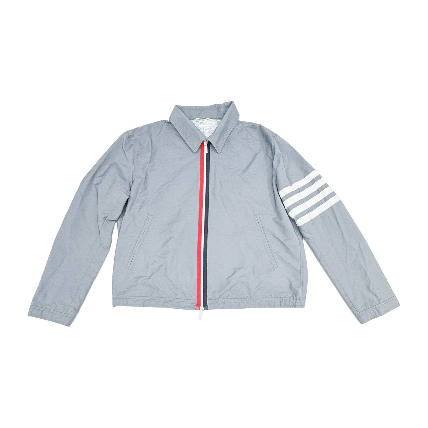 Grey Nylon Windbreaker Jacket