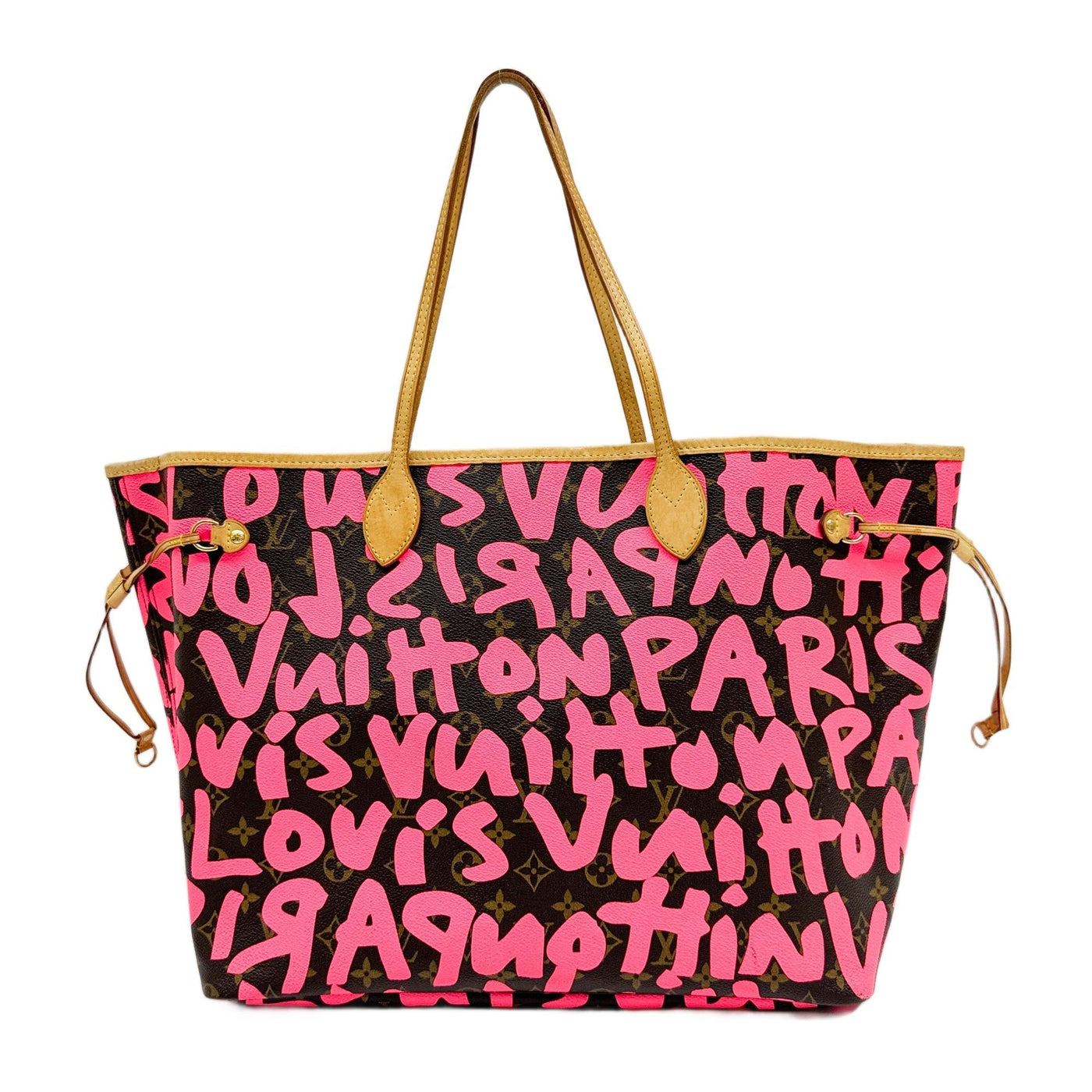 Stephen Sprouse Monogram Graffiti Neverfull GM Pink Tote Bag