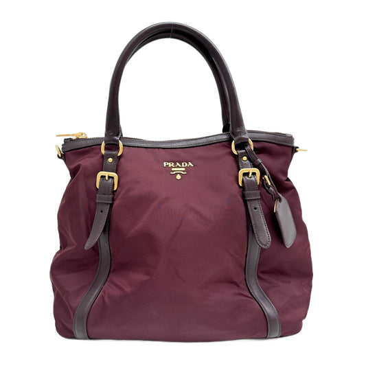 Tessuto Wine Red Nylon Two Way Bag