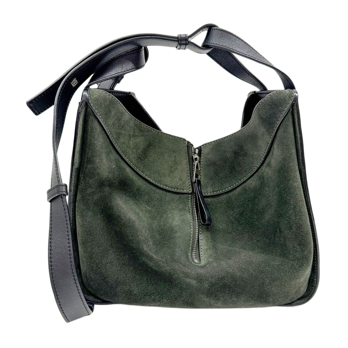 Mini Hammock Green Suede and Leather Handle Bag