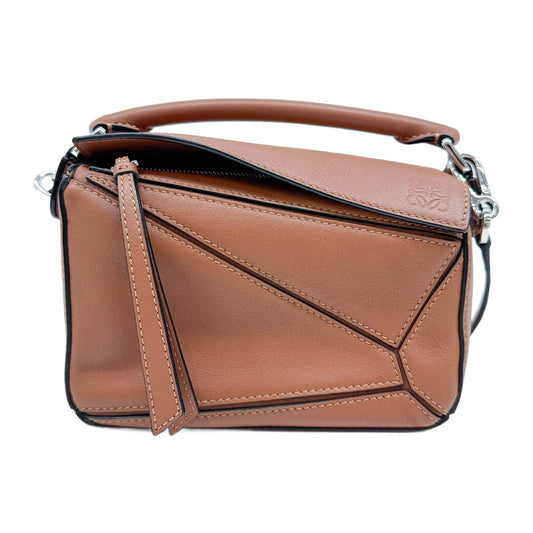 Mini Puzzle Brown Leather Shoulder Bag