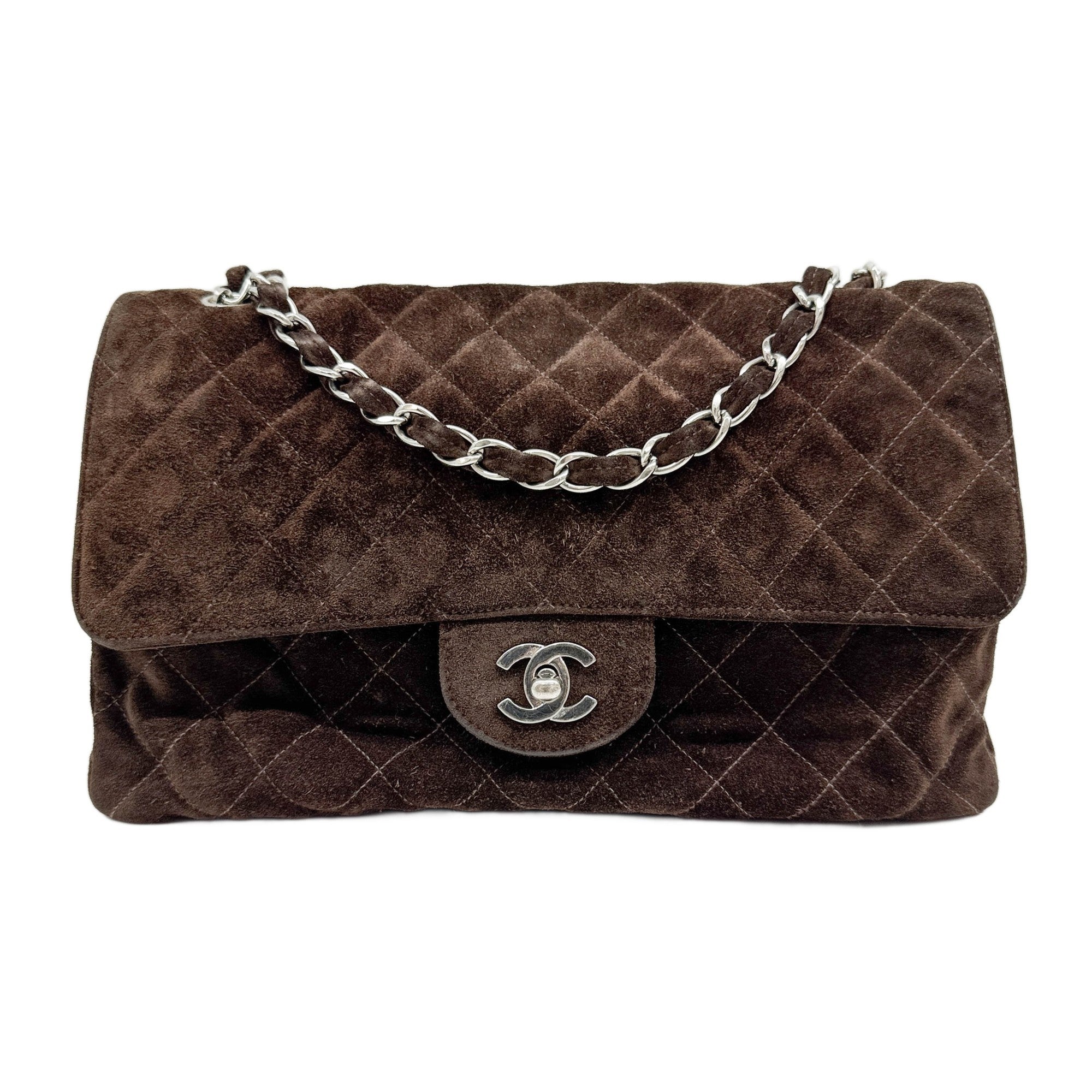 Classic Flap 1996-1997 Matelasse Brown Suede Shoulder Bag