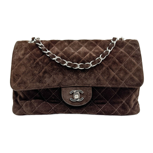 Classic Flap 1996-1997 Matelasse Brown Suede Shoulder Bag