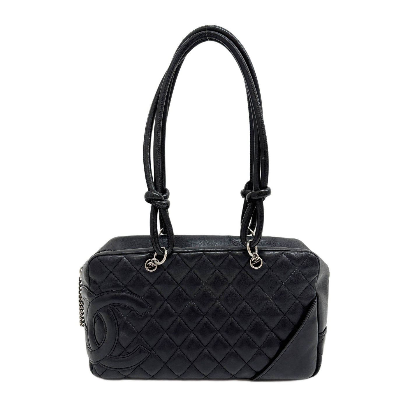 Cambon Bowling 2004-2005 Matelasse Black Leather Shoulder Bag
