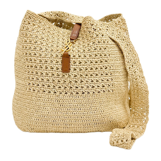 Crochet Beige Raffia Hobo Shoulder Bag