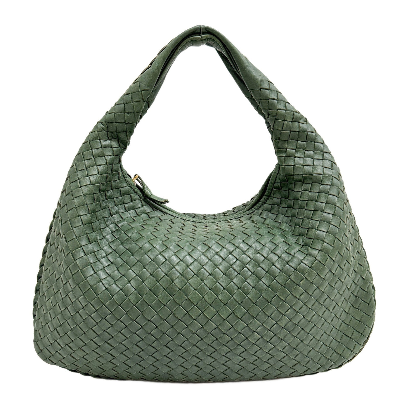 Veneta Intrecciato Forest Green Leather Shoulder Bag