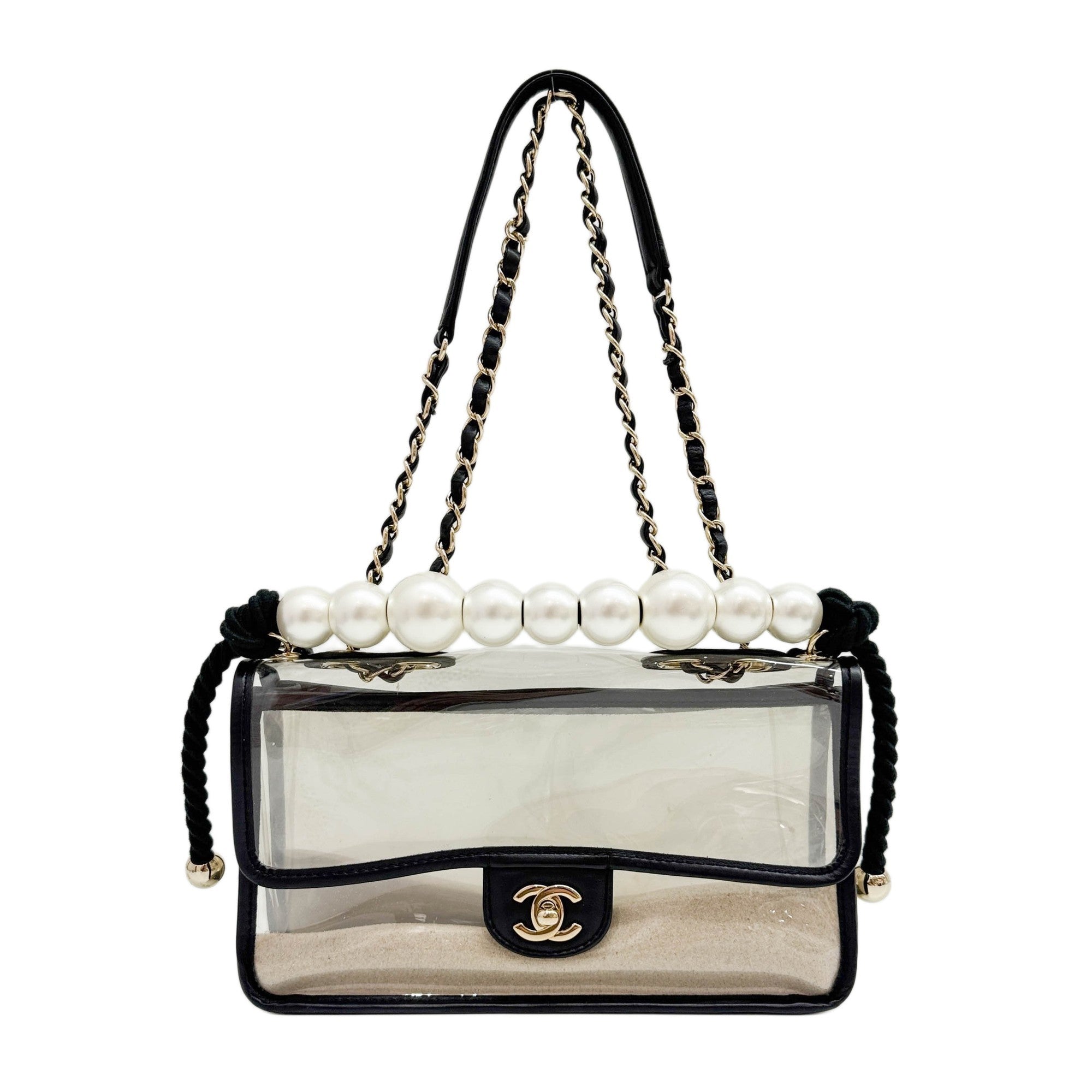 "Sand by the Sea" Runway Flap 2019 Clear Vinyl Shoulder Bag