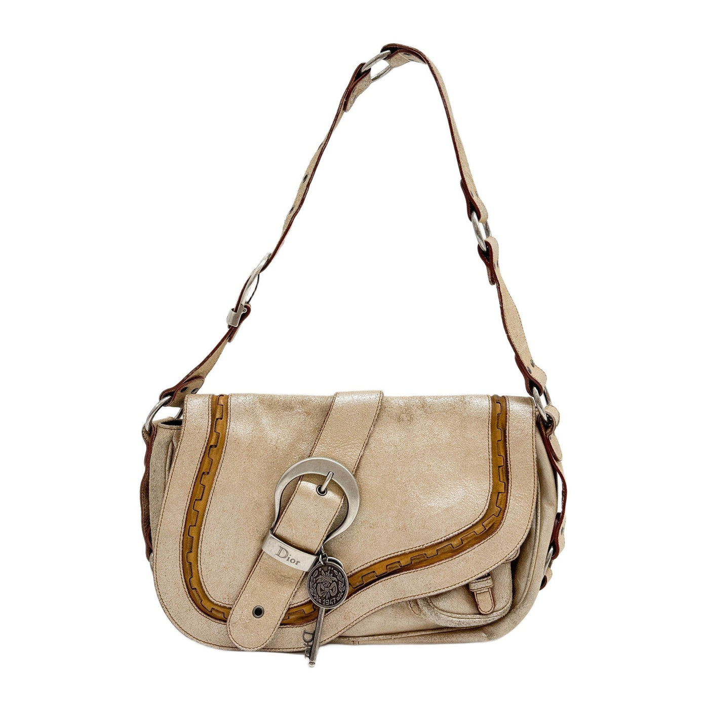 Gaucho Metallic Dark Gold Leather Shoulder Bag