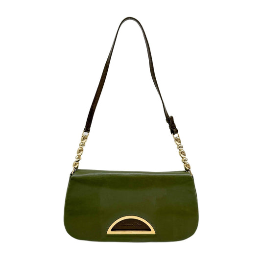 Malice Pearl Olive Green Leather Shoulder Bag