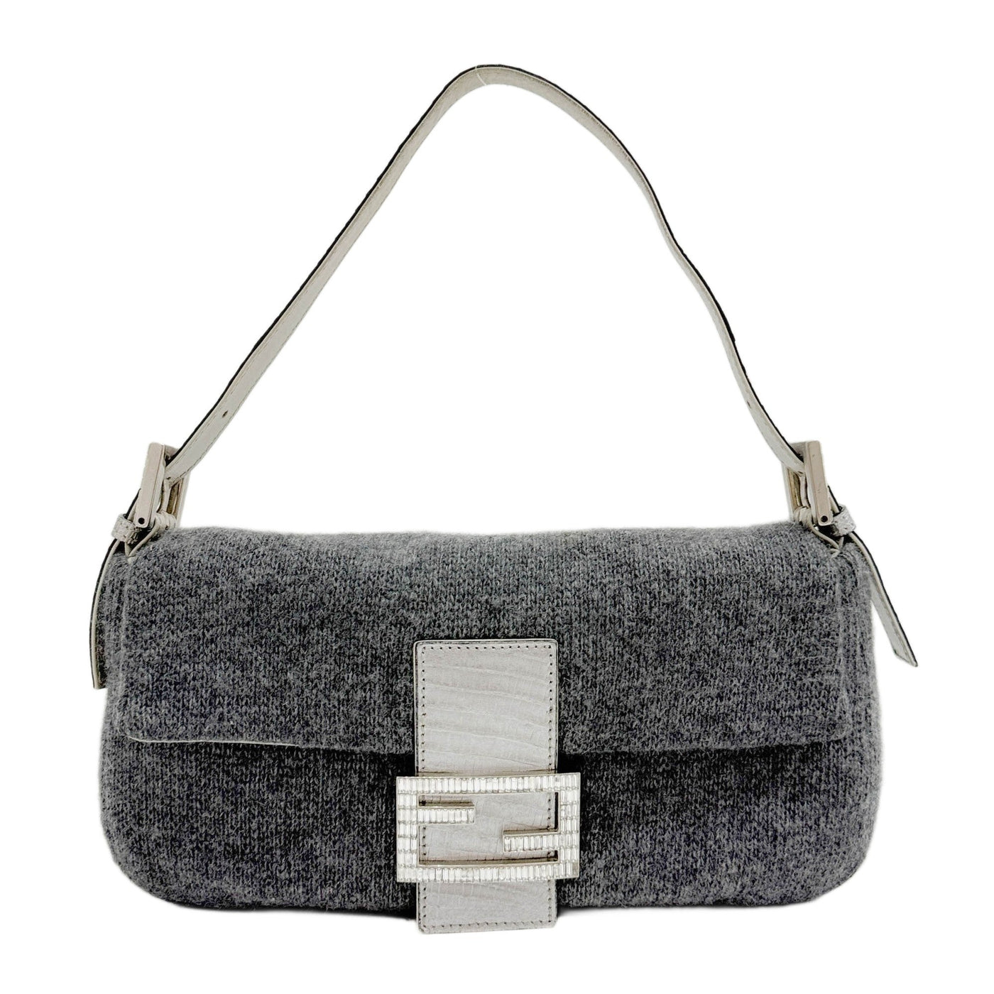 Baguette Grey Cashmere Shoulder Bag