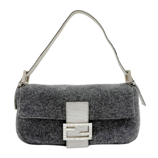 Baguette Grey Cashmere Shoulder Bag