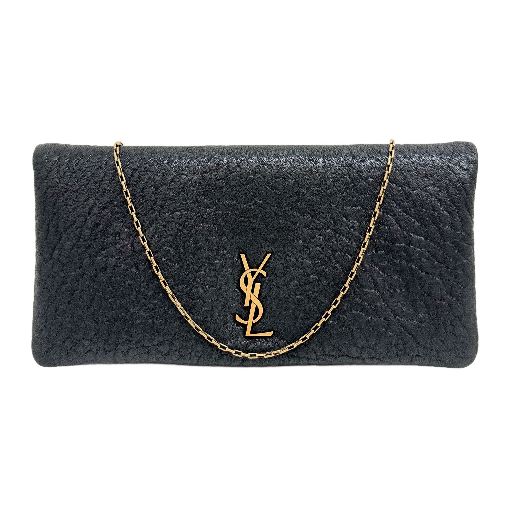 Black Leather Chain Shoulder Bag