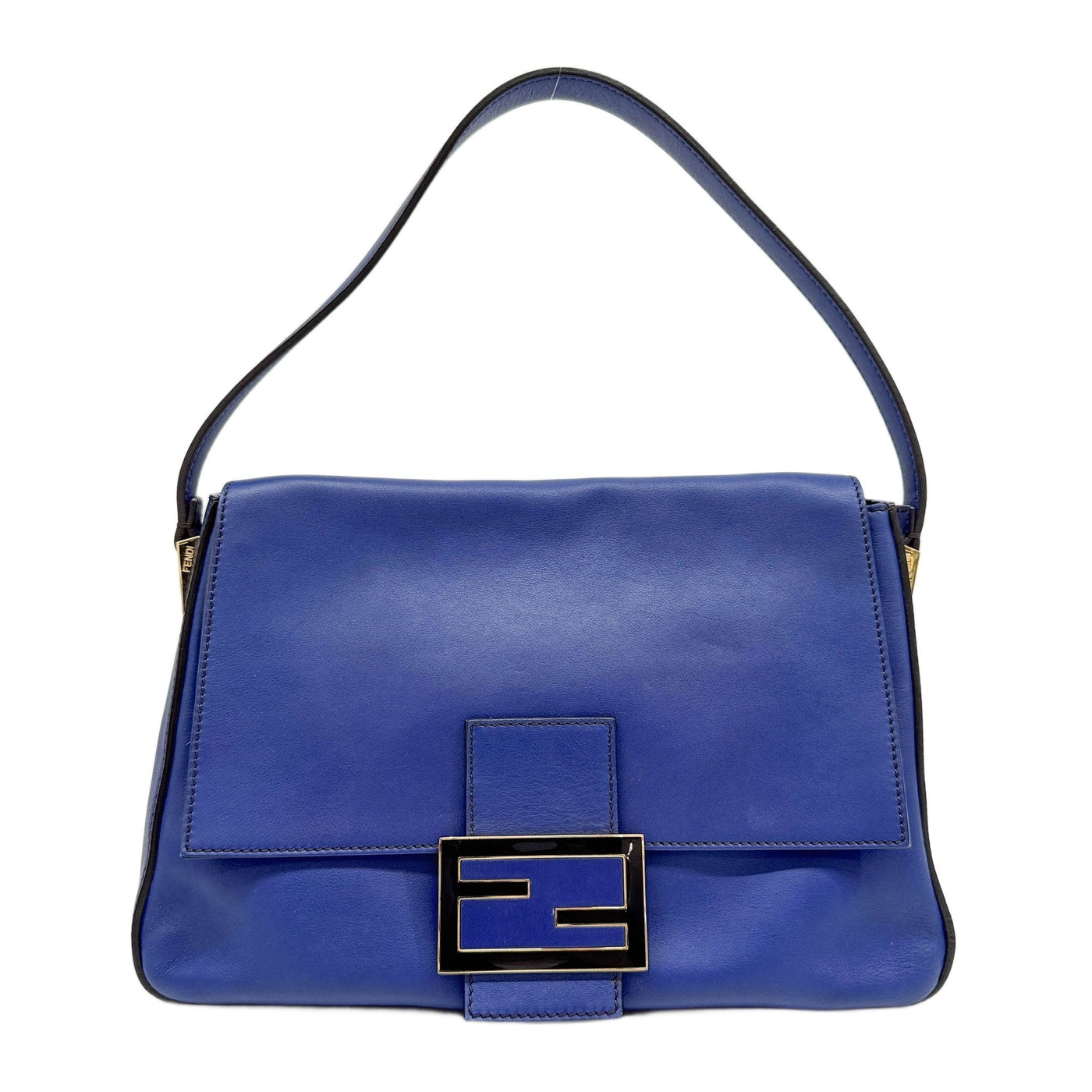 Maxi Mamma Baguette Royal Blue Leather Shoulder Bag