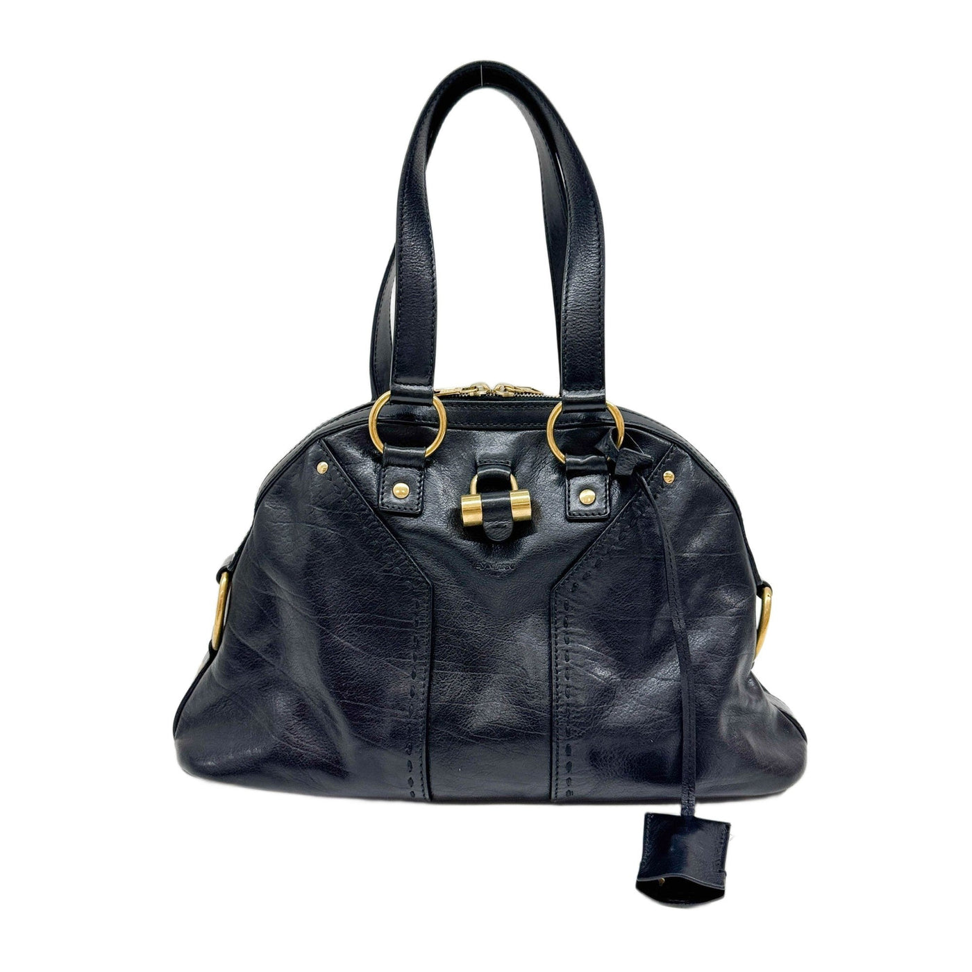 Muse Black Leather Shoulder Bag