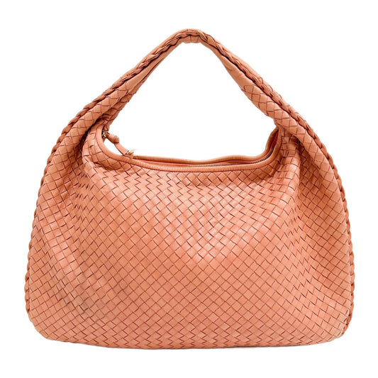 Veneta Intrecciato Coral Pink Leather Shoulder Bag