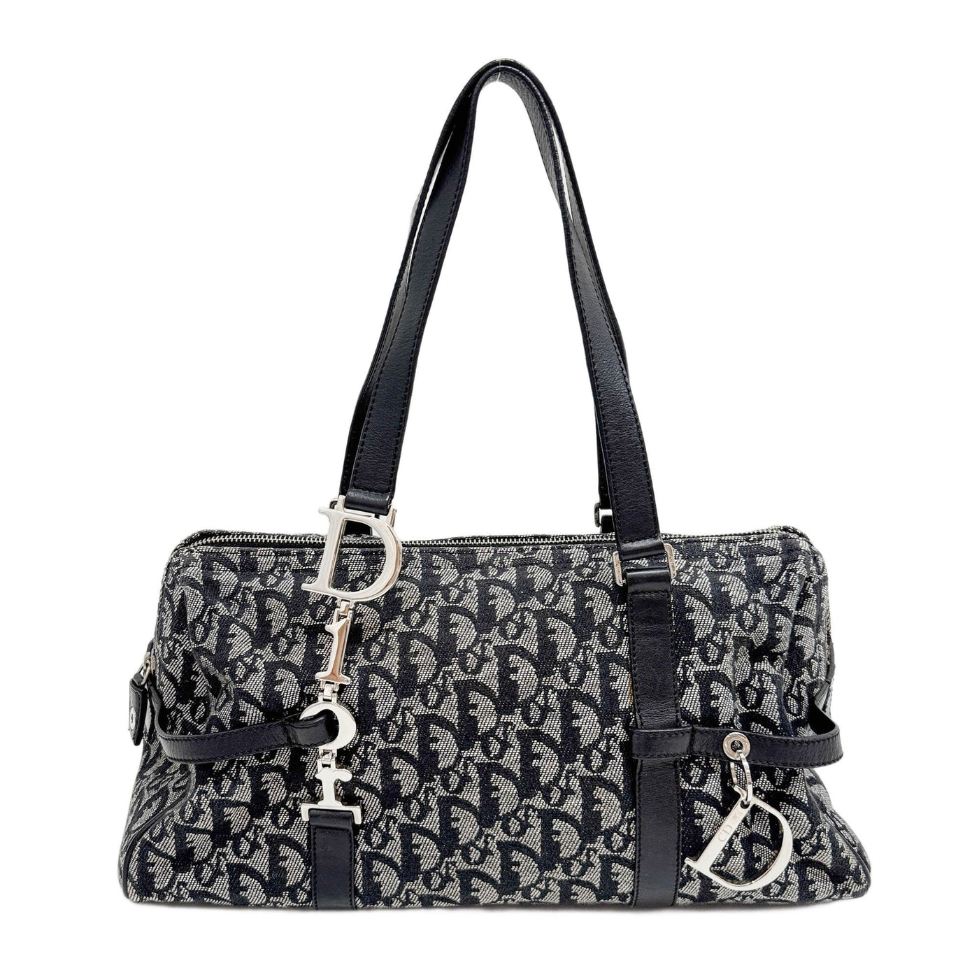Boston/Bowling Black Trotter Oblique Canvas Shoulder Bag